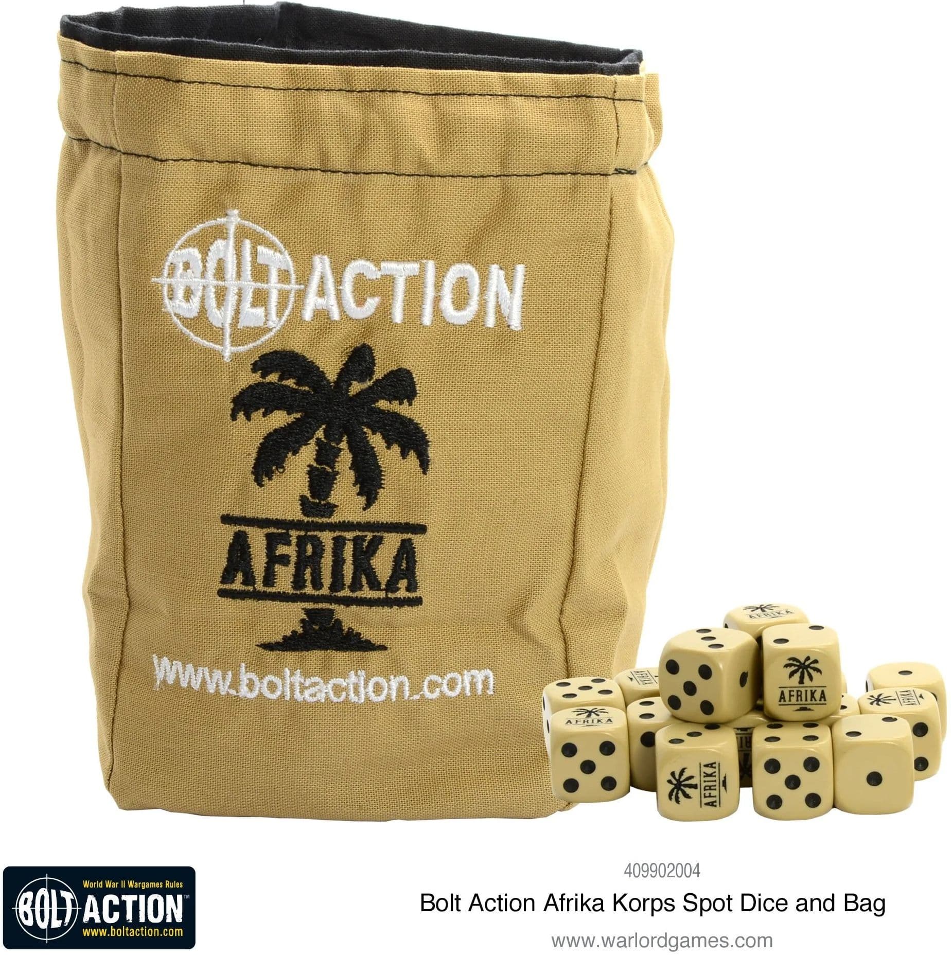 Afrika Korps D6 and dice bag