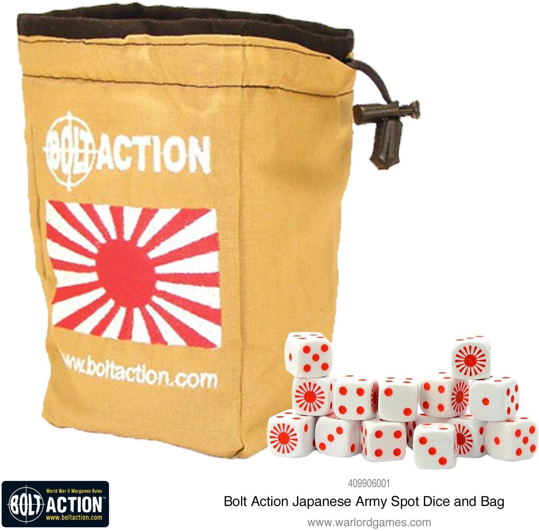 Japanese Army D6 and dice bag - Image 1
