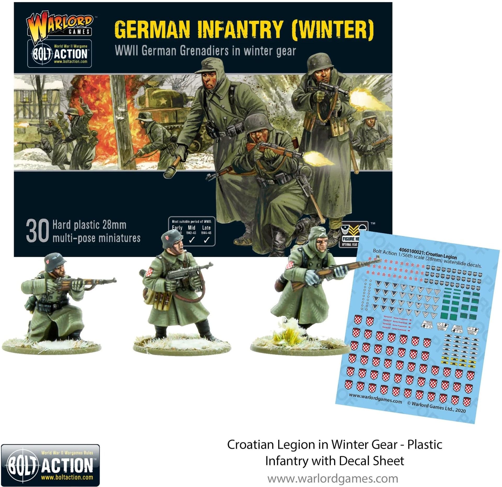 Croatian Legion in Winter Gear - Plastic Infantry with Decal Sheet