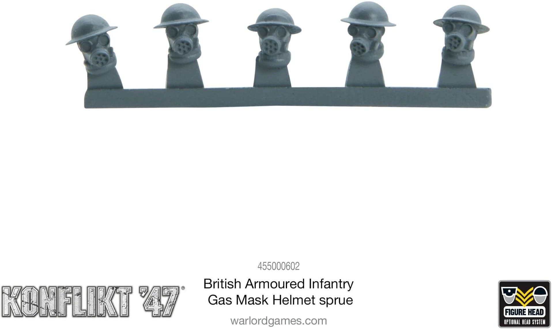 British Armoured Infantry Gas mask helmet sprue - Image 1