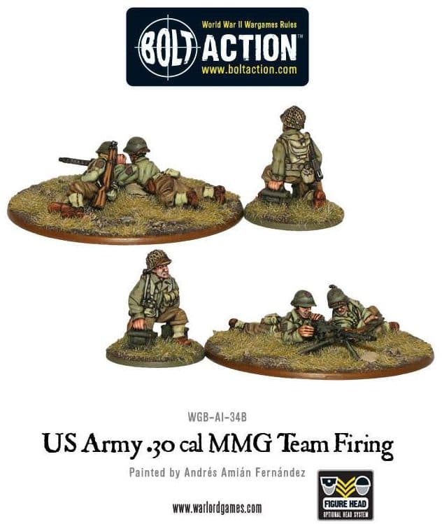 US Army 30 Cal MMG team firing - Image 1