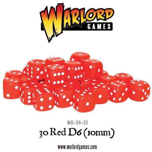 30 Red D6 (10mm) - Image 1