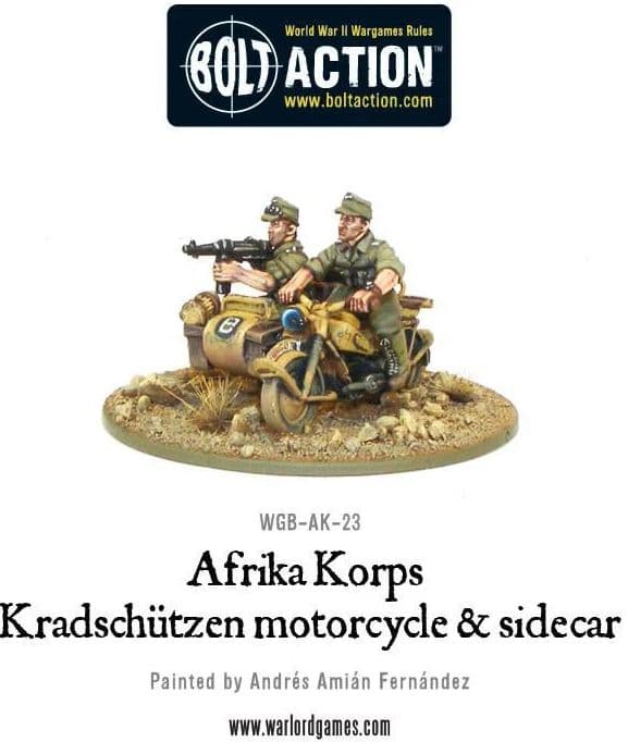 Afrika Korps Kradschutzen motorcycle and sidecar - Image 1