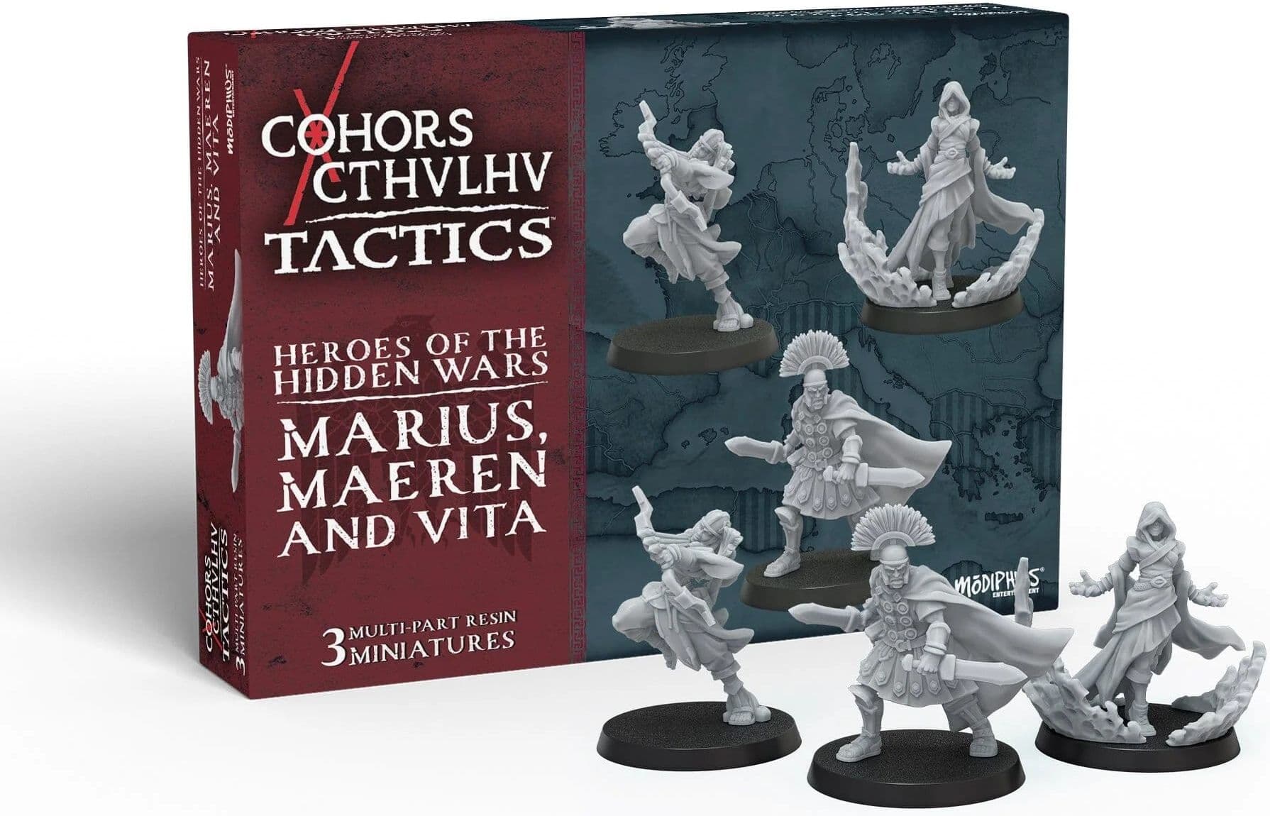 Cohors Cthulhu: Tactics Miniatures - Heroes of the Hidden Wars: Marius, Maeren, and Vita - Image 1