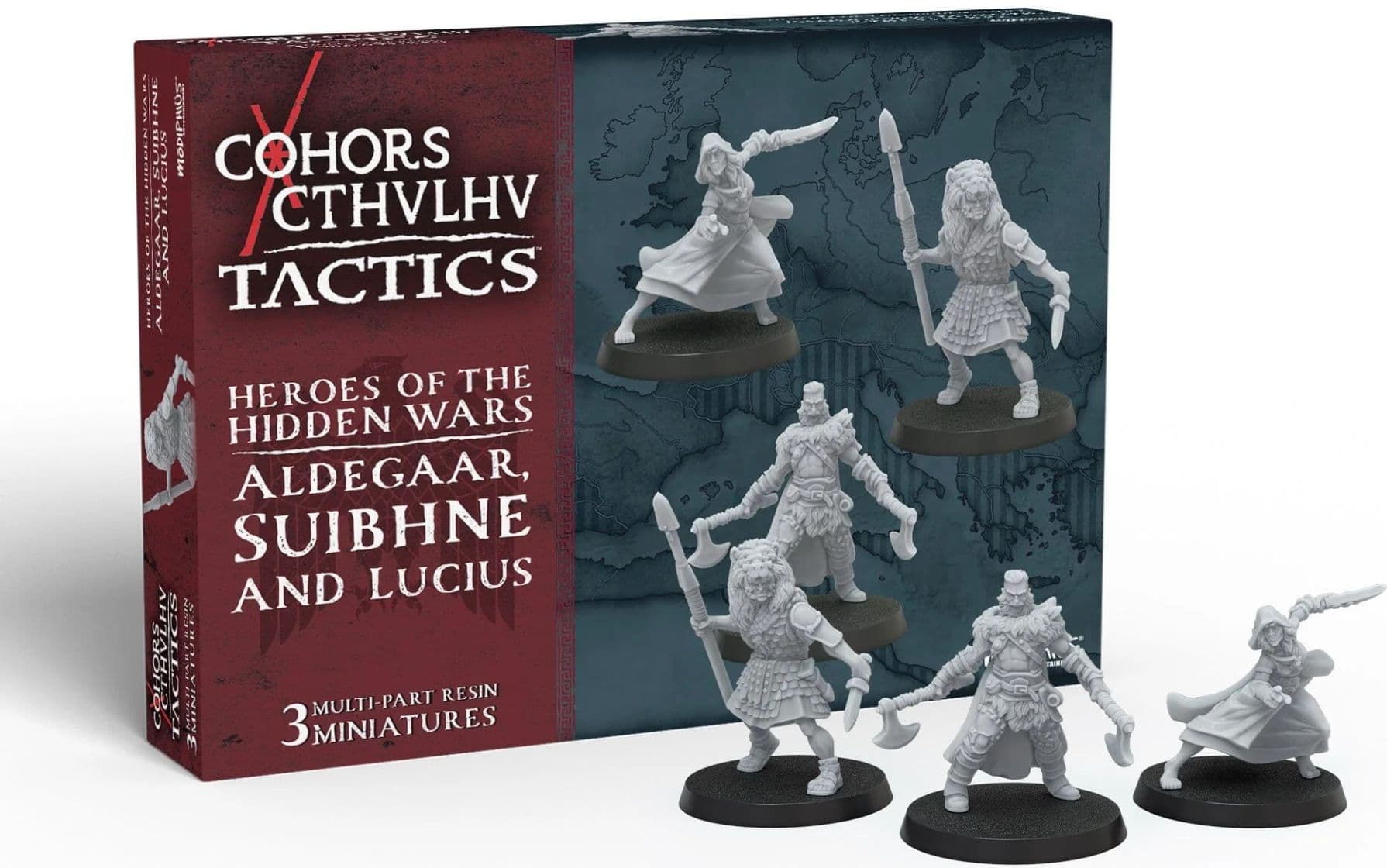 Cohors Cthulhu: Tactics Miniatures - Heroes of the Hidden Wars: Aldegaar, Suibhne, and Lucius - Image 1