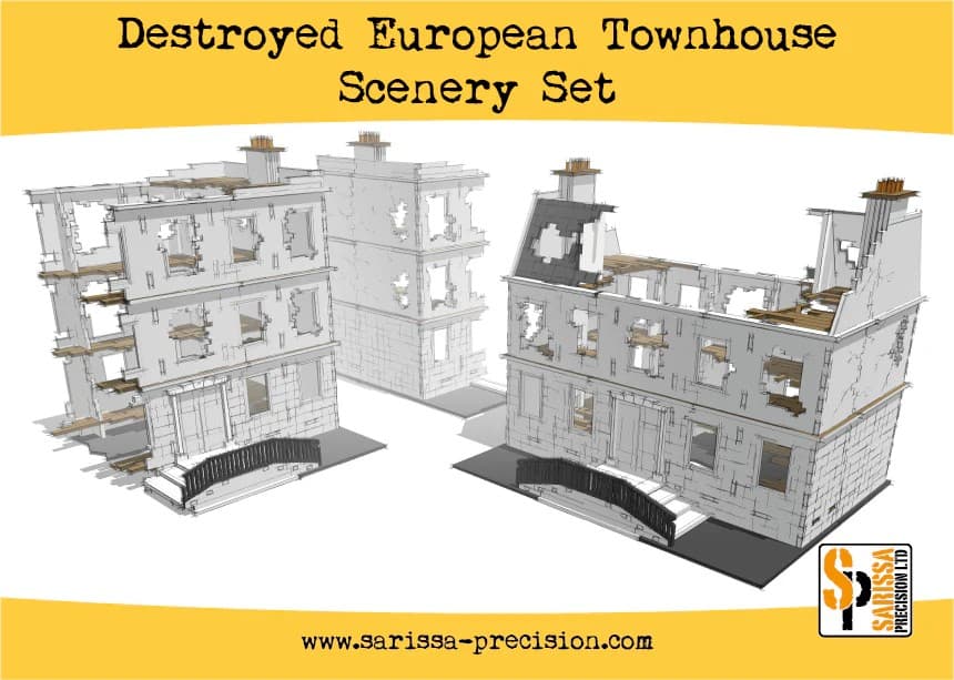 Destroyed European Townhouse Scenery Set - Image 1