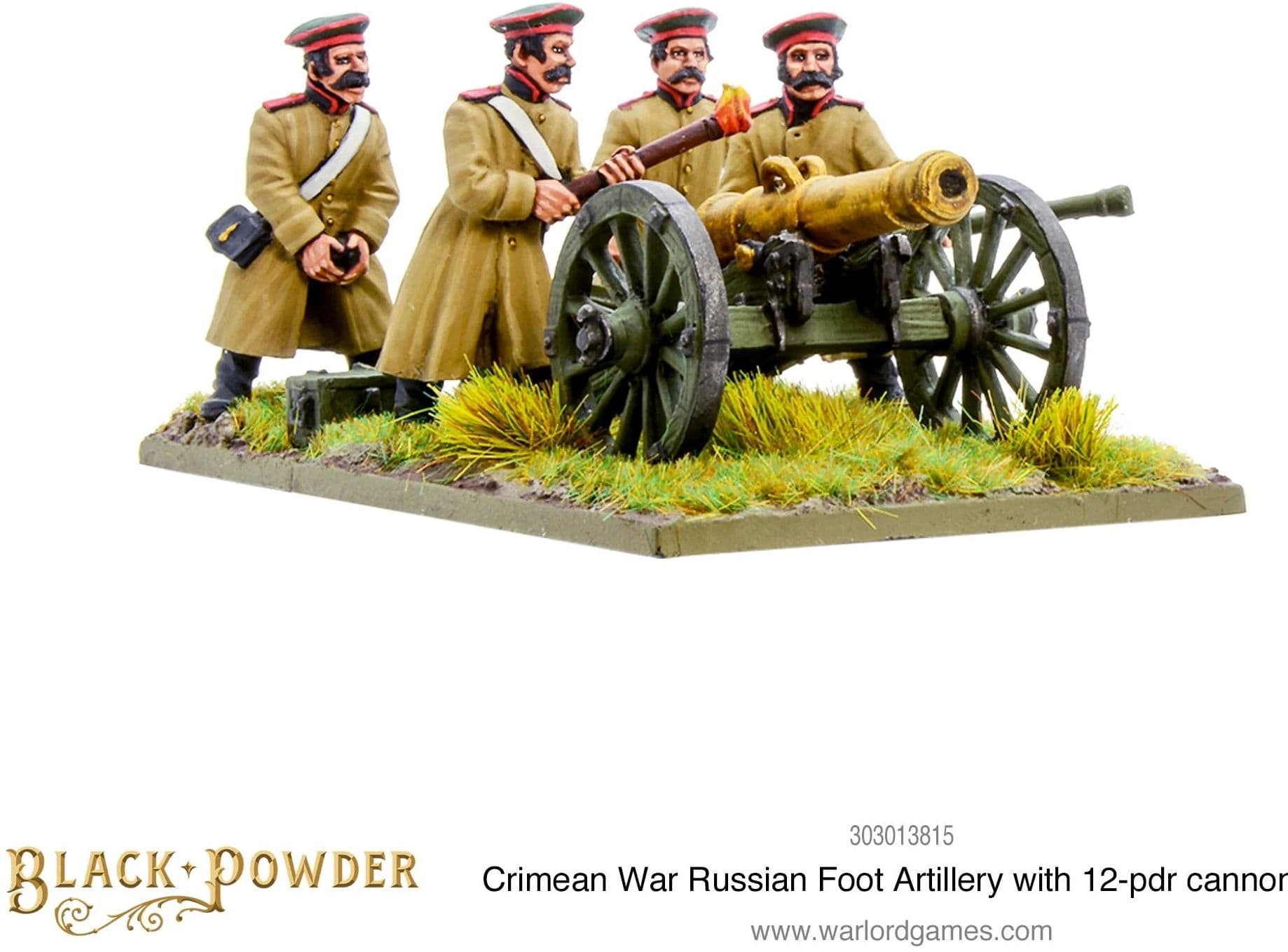 Crimean War Russian foot artillery with 12-pdr cannon