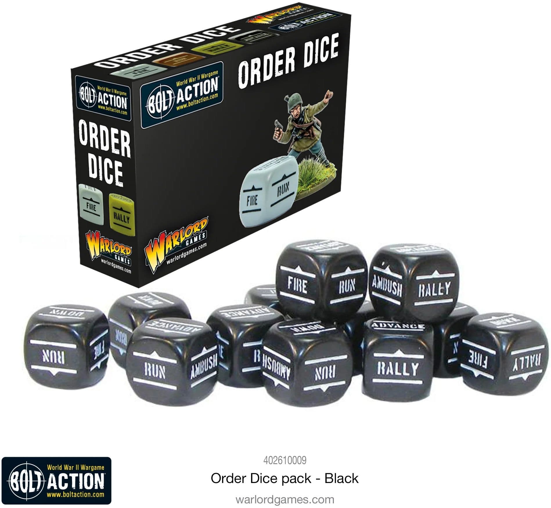 Bolt Action: Orders Dice Pack - Black - Image 1