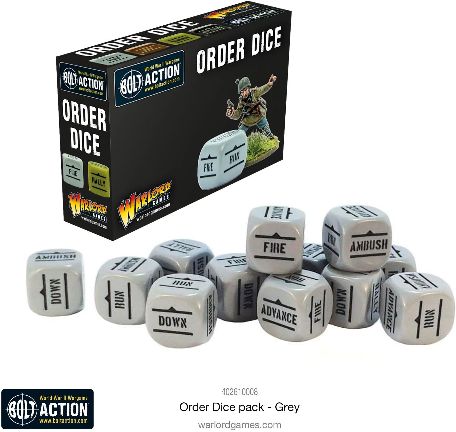 Bolt Action: Orders Dice Pack - Grey - Image 1
