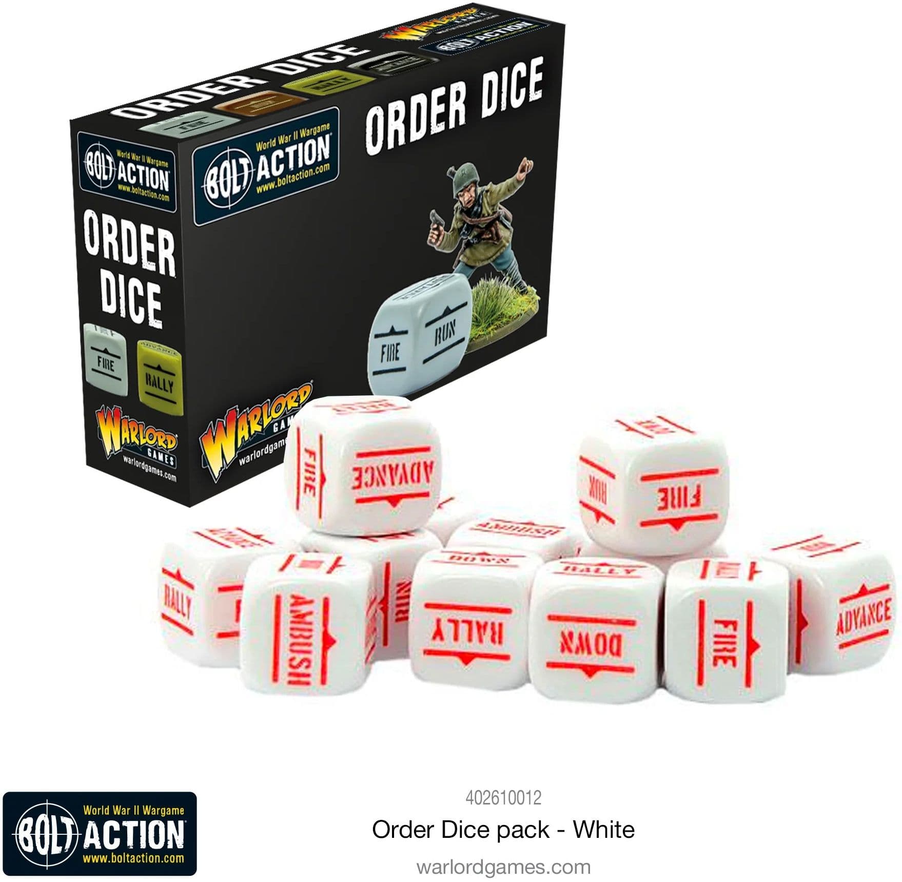 Bolt Action: Orders Dice Pack - White - Image 1