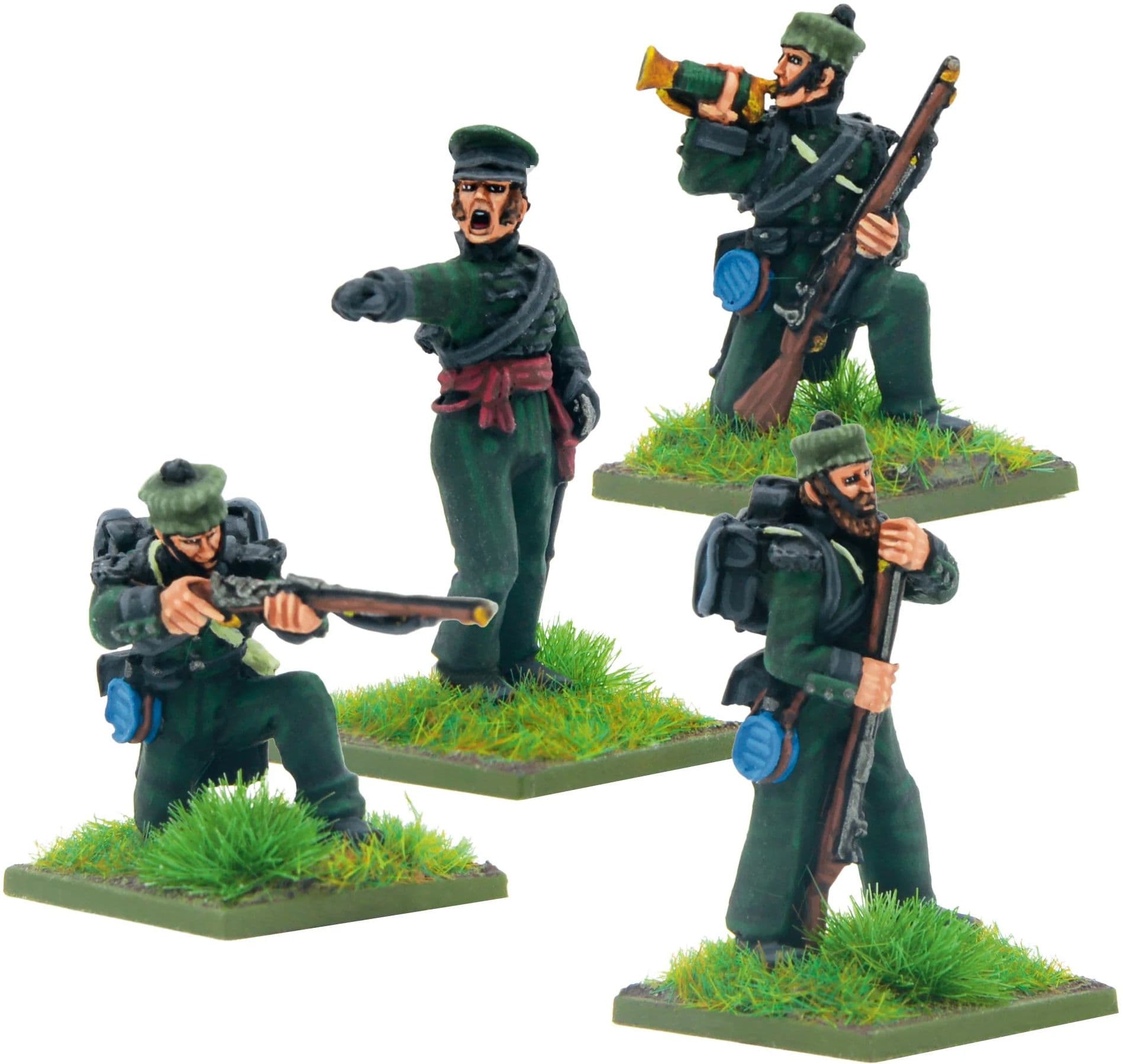 Crimean War British Rifle Brigade in forage caps command