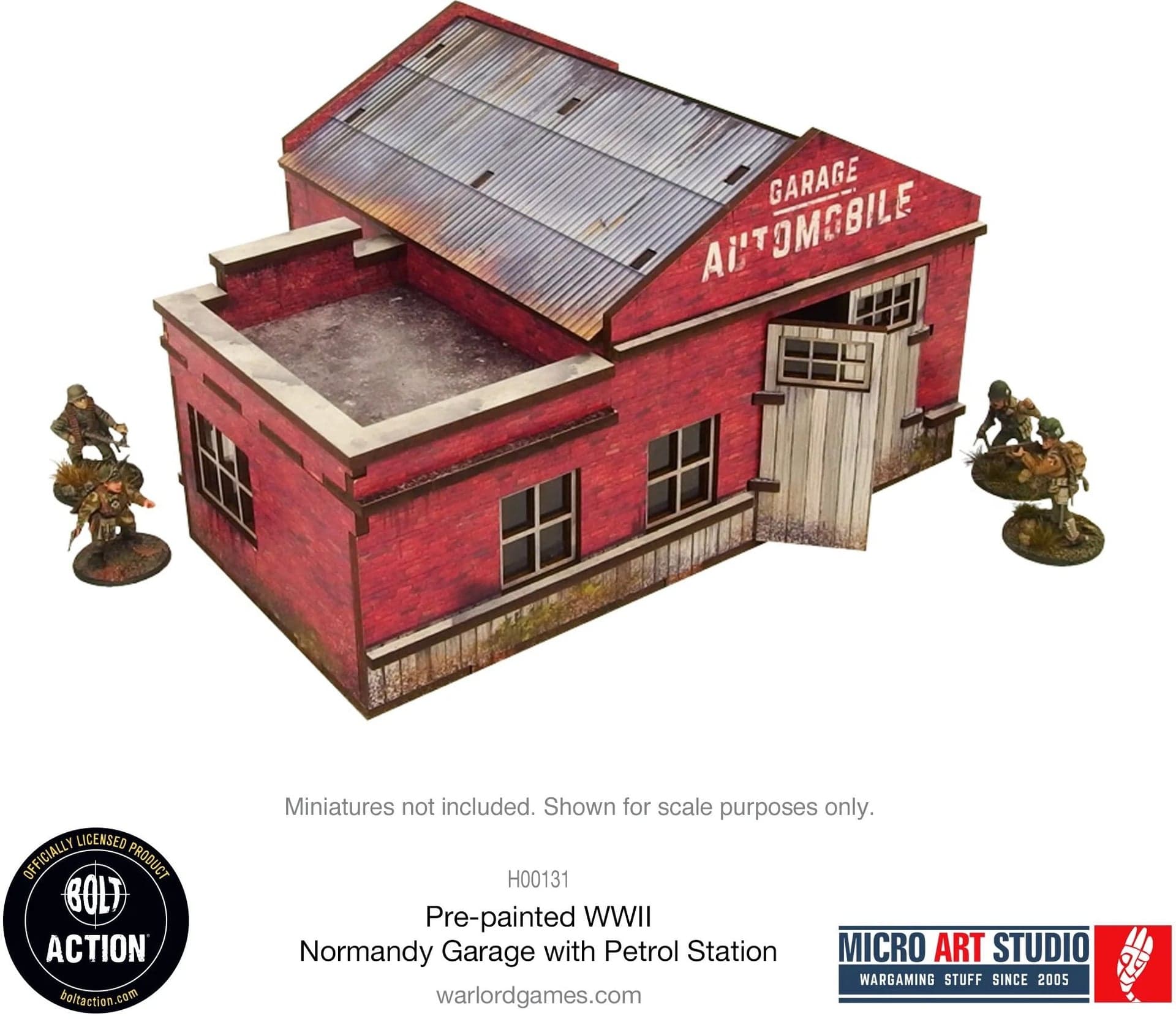 Pre-painted WW2 Normandy Garage with Petrol Station - Image 1