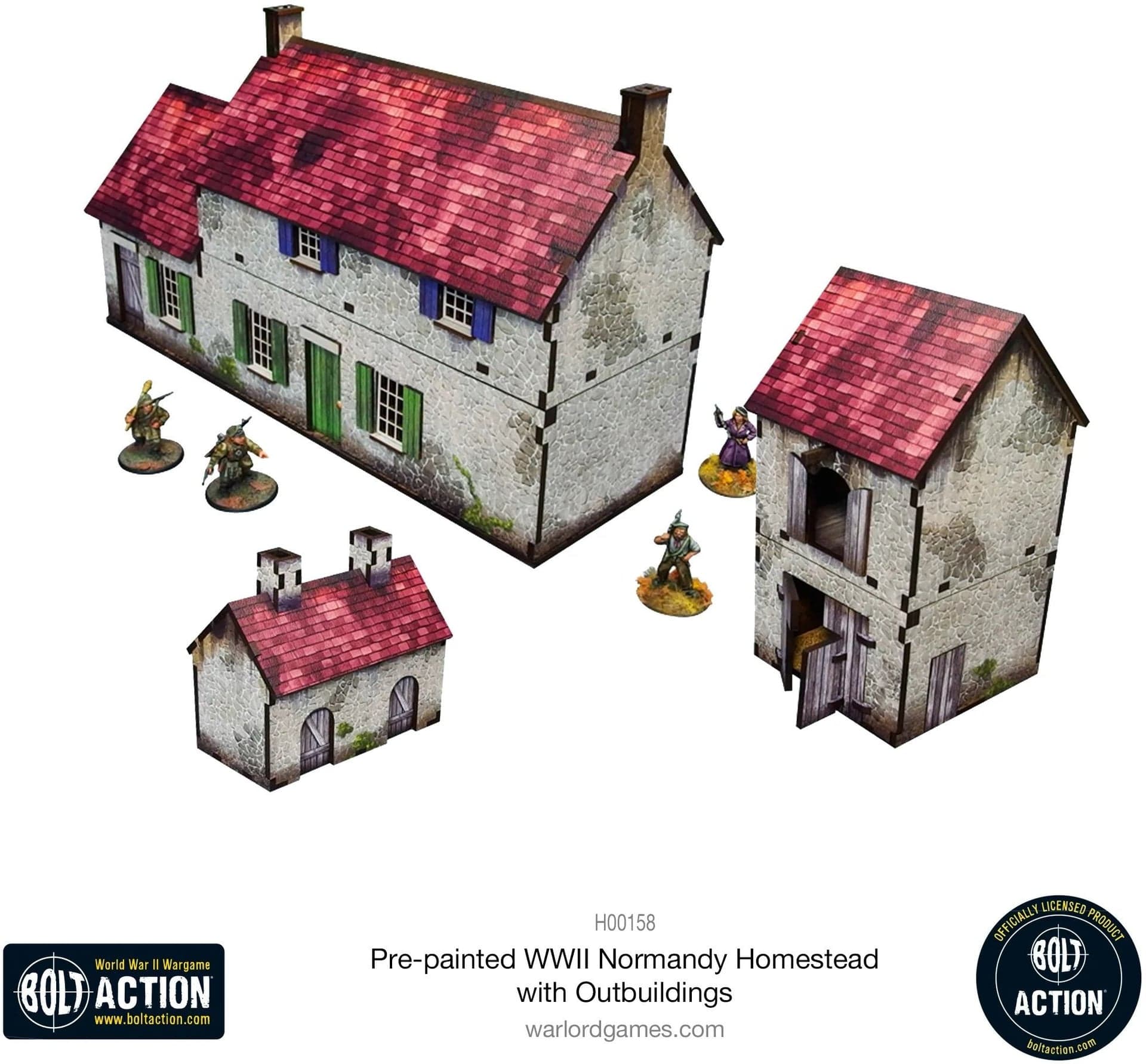 Bolt Action: Pre-painted WWII Normandy Homestead with Outbuildings