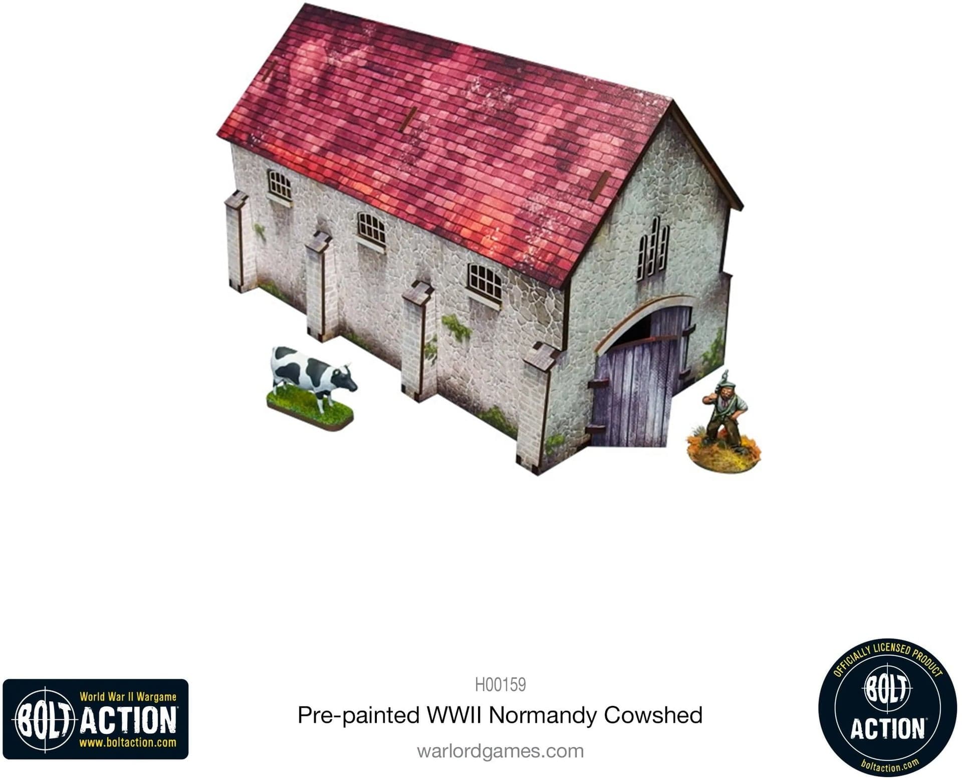 Bolt Action: Pre-painted WWII Normandy Cowshed - Image 1