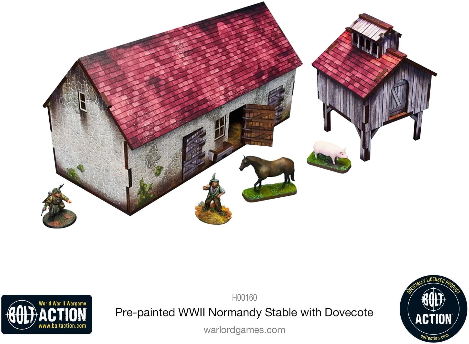 Bolt Action: Pre-painted WWII Normandy Stable with Dovecote - Image 1