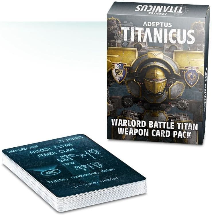 Adeptus Titanicus Warlord Battle Titan Weapon Card Pack - Image 1