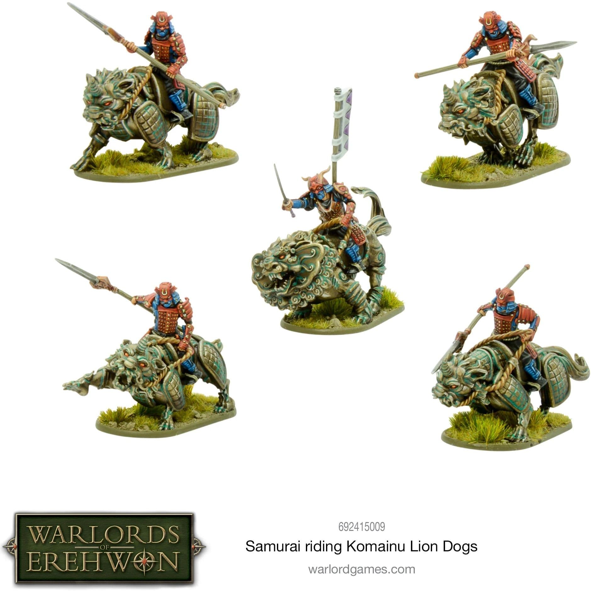 Warlords of Erehwon: Samurai riding Komainu Lion Dogs - Image 1