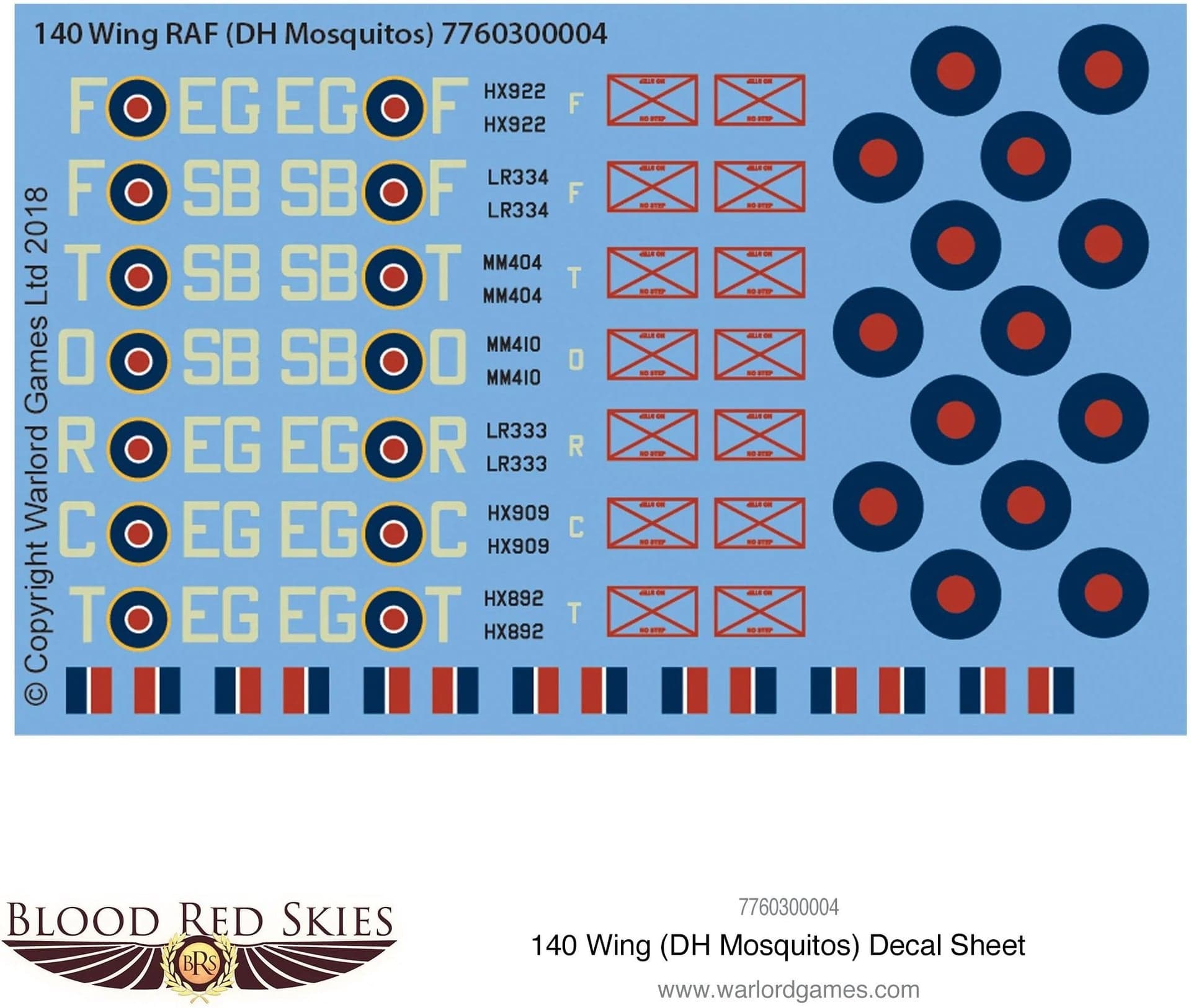 140 Wing (DH Mosquitos) decal sheet