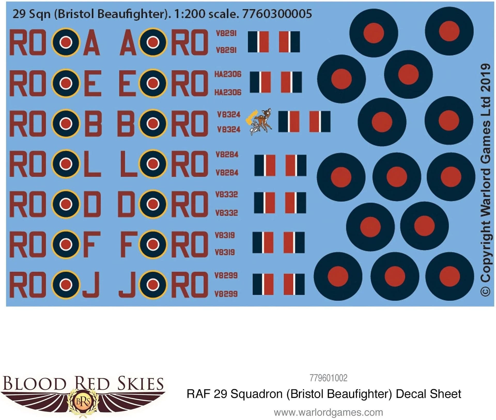 29 Sqn (Bristol Beaufighter) decal sheet