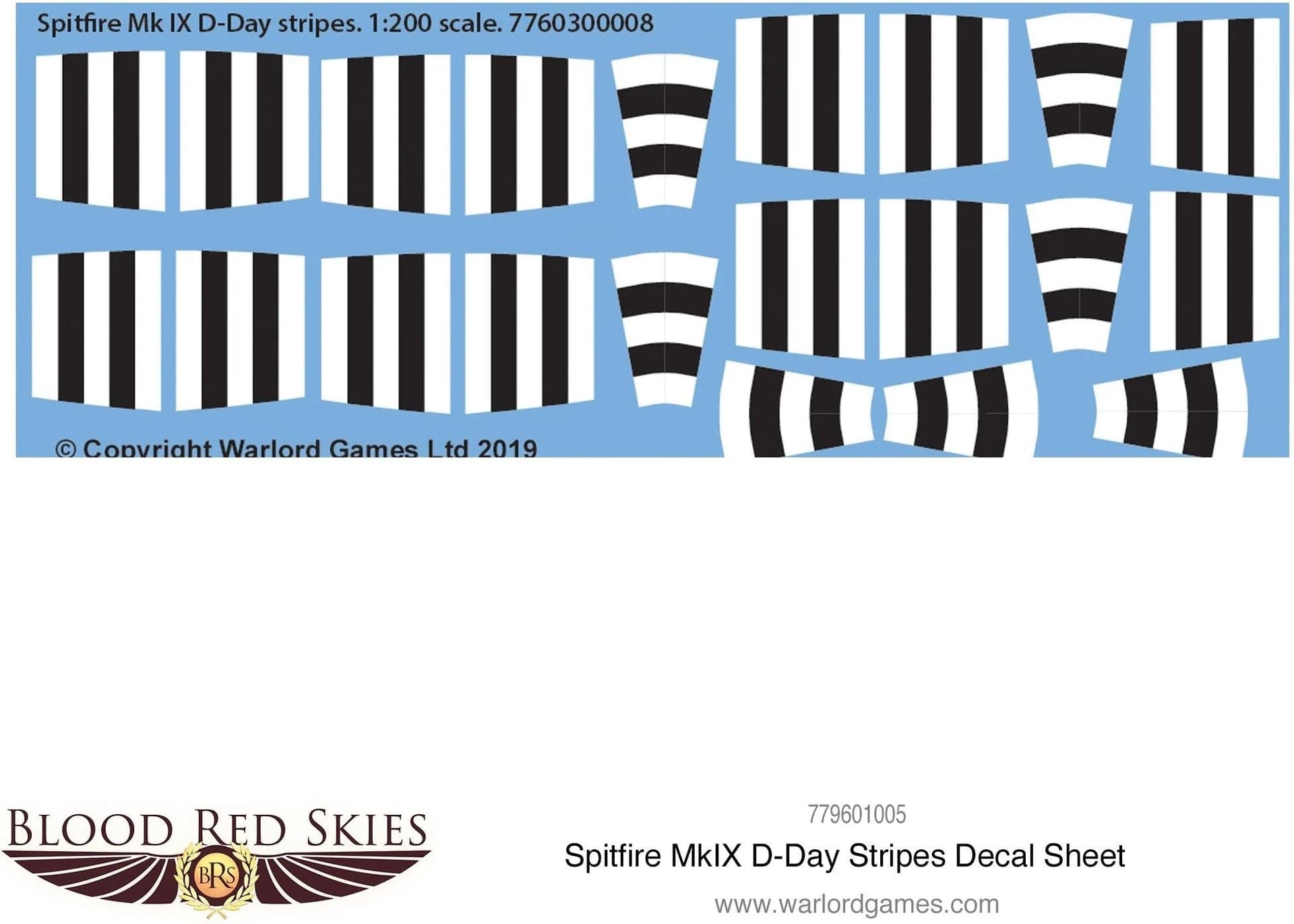 Spitfire Mk IX D-Day stripes decal sheet - Image 1