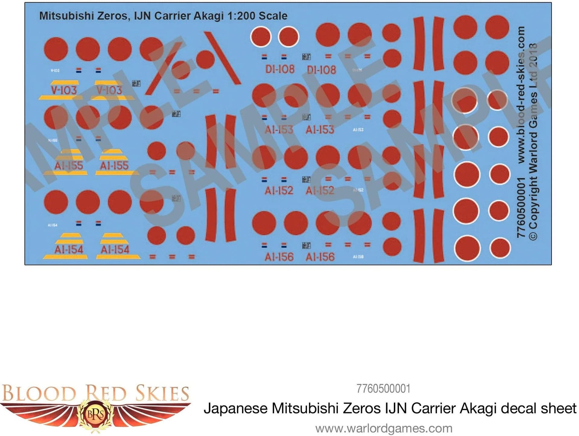 Japanese Mitsubishi Zeros IJN Carrier Akagi decal sheet