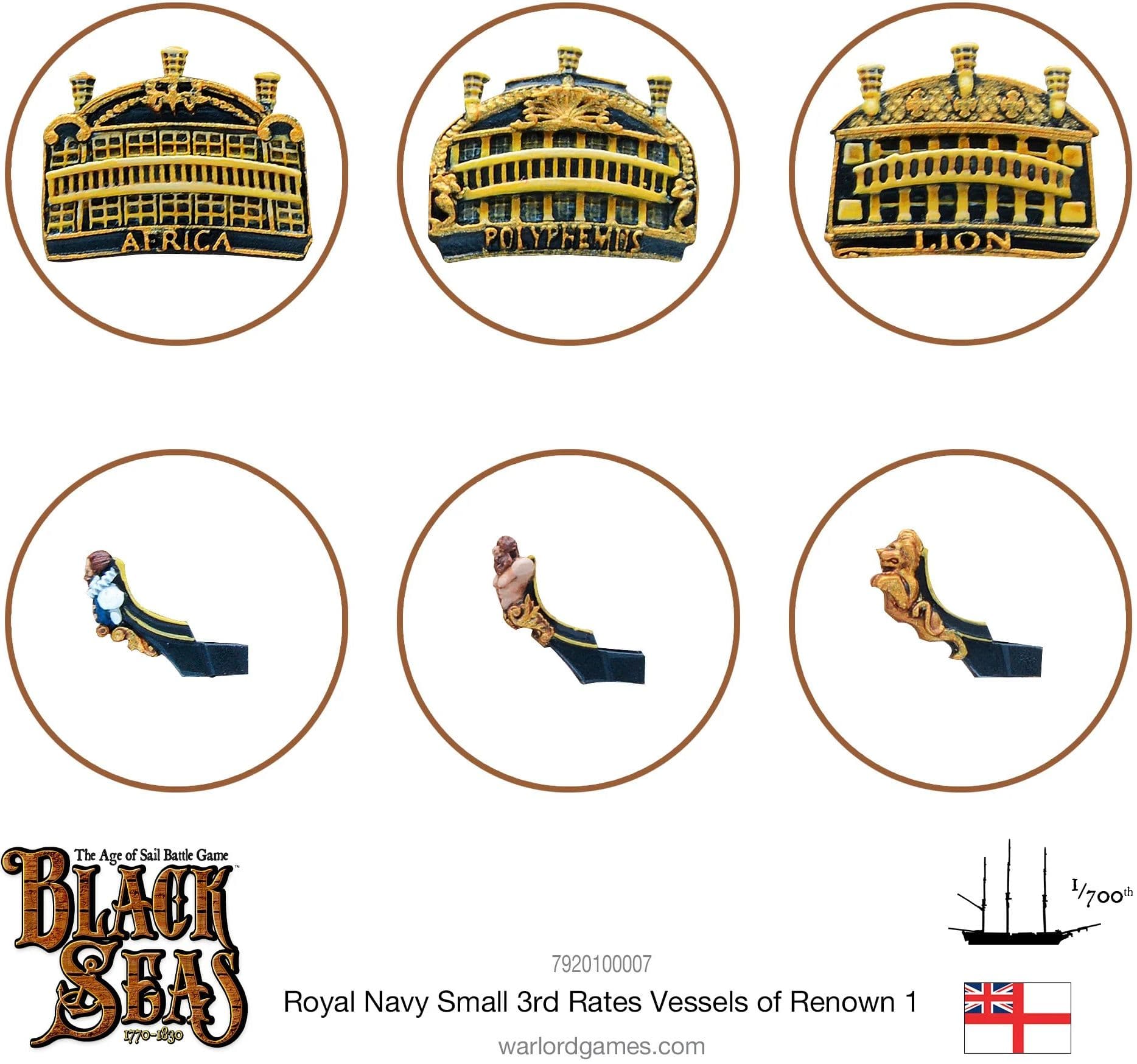 Royal Navy Small 3rd Rates Named ships Pack 1 - Image 1
