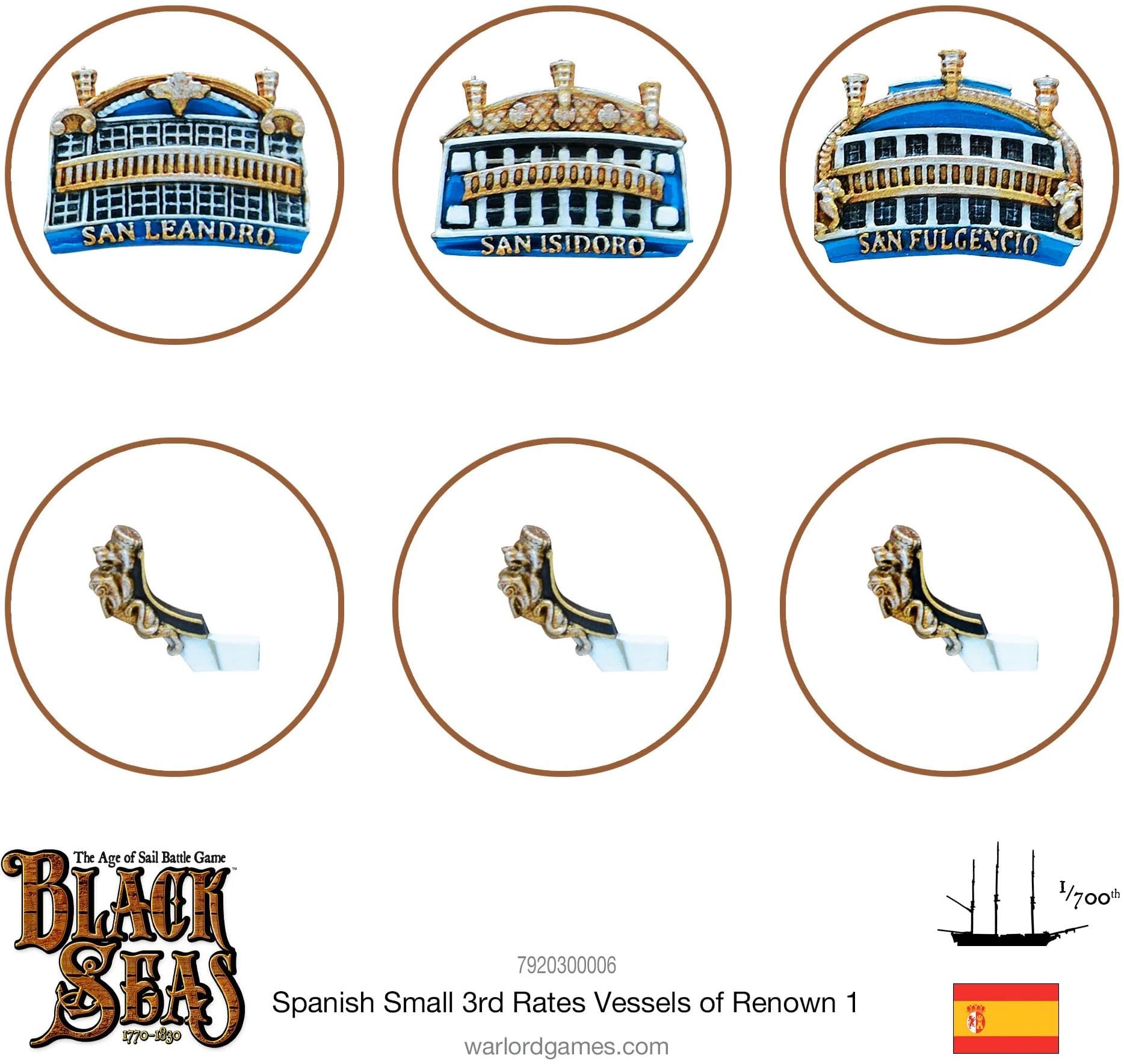 Spanish Small 3rd Rates Named ships Pack 1 - Image 1
