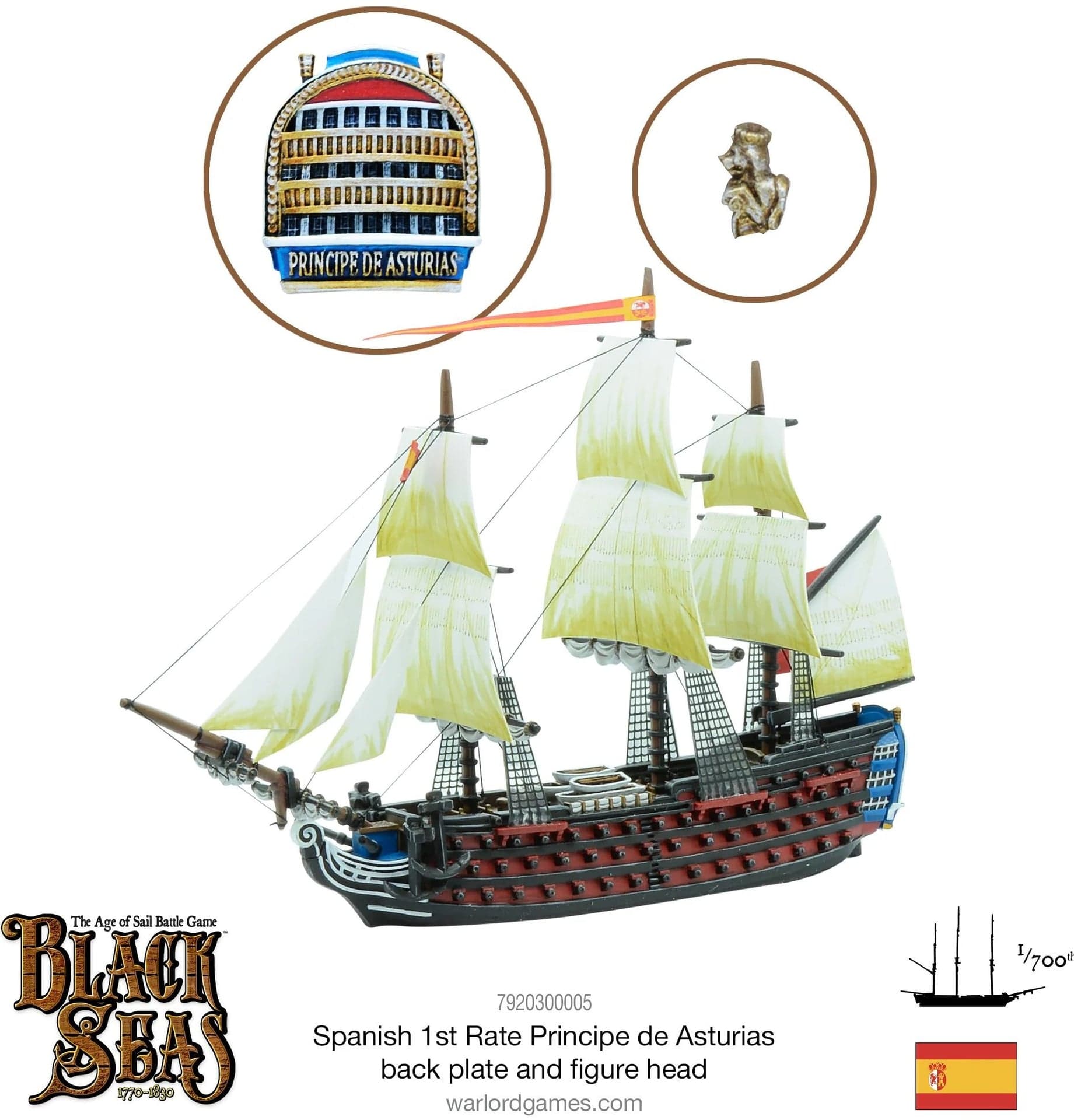 1st Rate with Principe de Asturias back plate and figure head