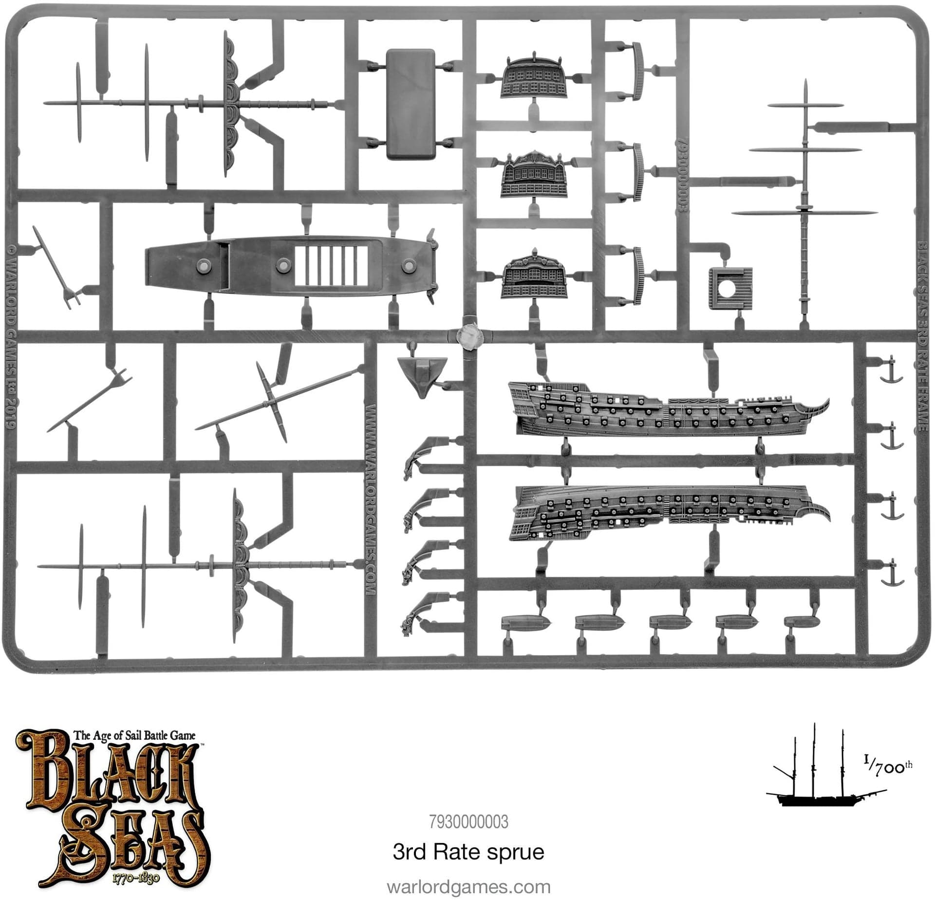Black Seas 3rd Rate Sprue - Image 1