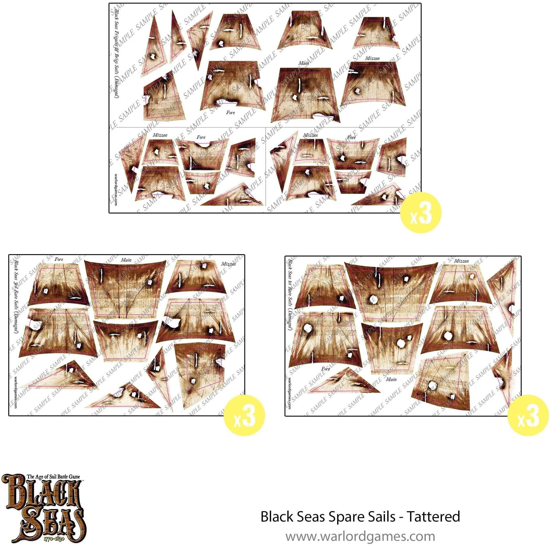 Black Seas Spare sails - tattered - Image 1