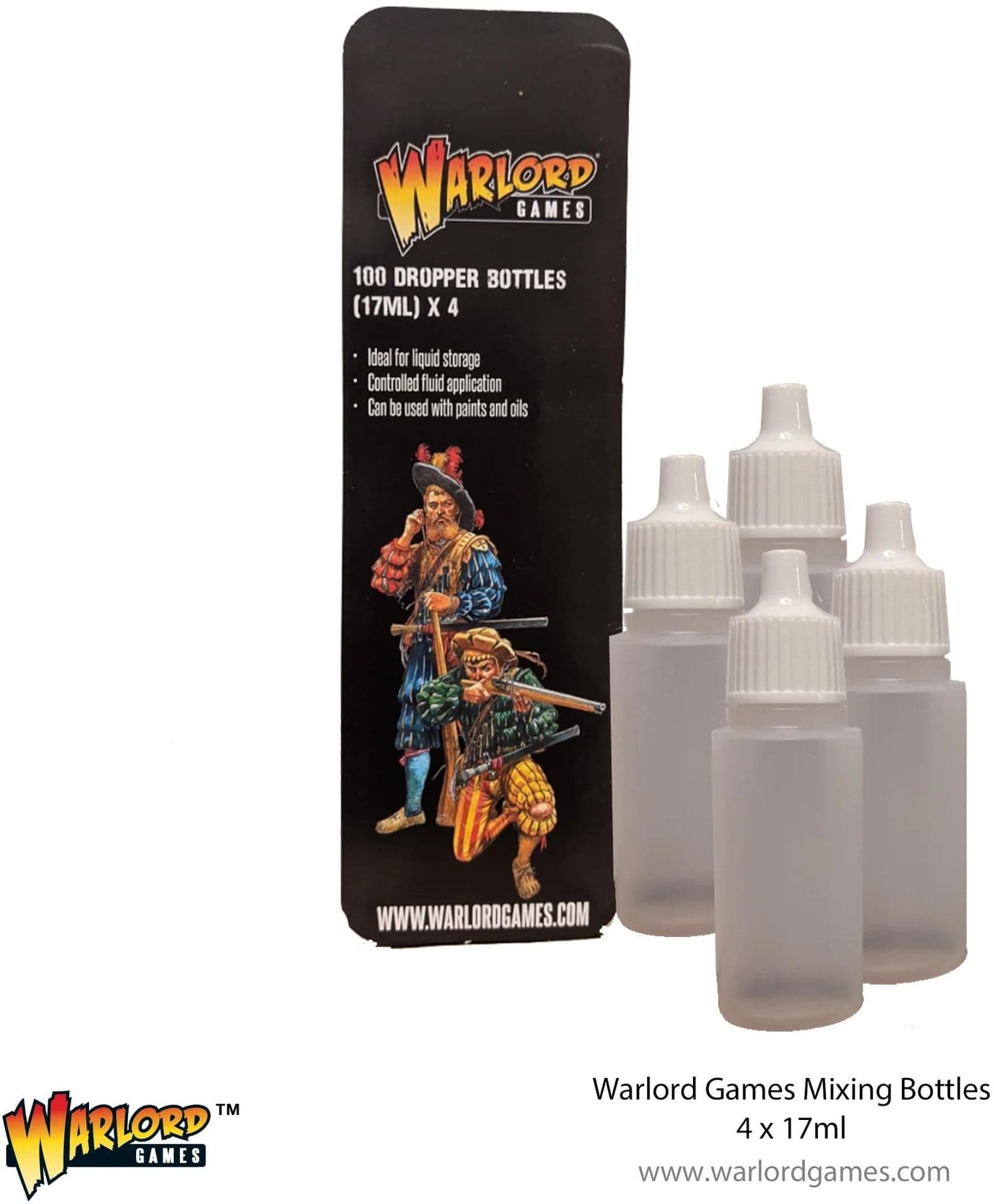 Warlord Mixing Bottles (4) x 17ml - Image 1