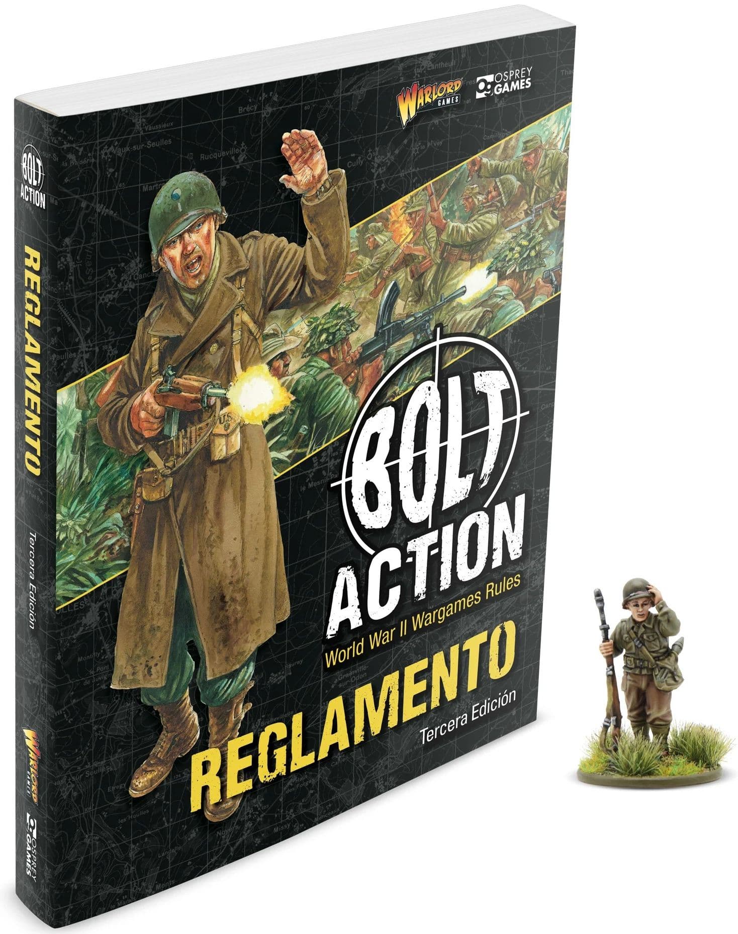 Bolt Action: Third Edition Rulebook (Spanish) with Francis S. Currey special miniature - Image 1