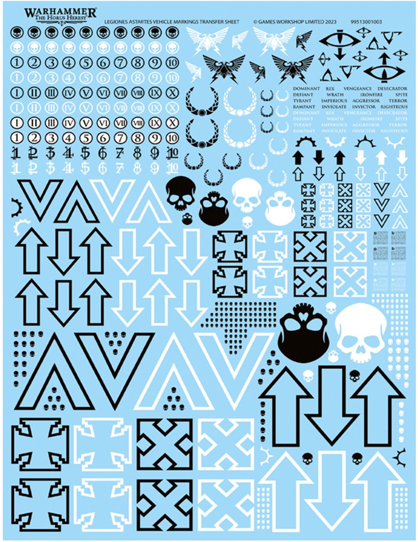 Legiones Astartes Vehicle Markings Transfer Sheet - Image 1