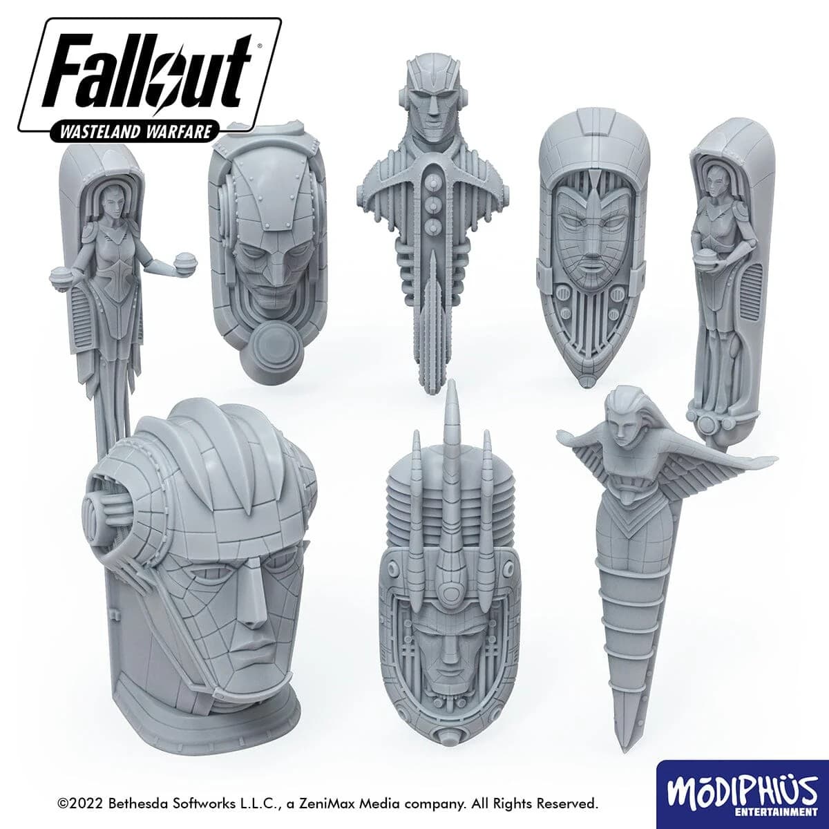 Fallout: Wasteland Warfare - Print at Home - Art Deco Statues - Image 1