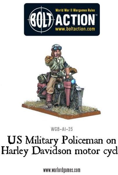 US Military Policeman on Harley Davidson motor cycle - Image 1