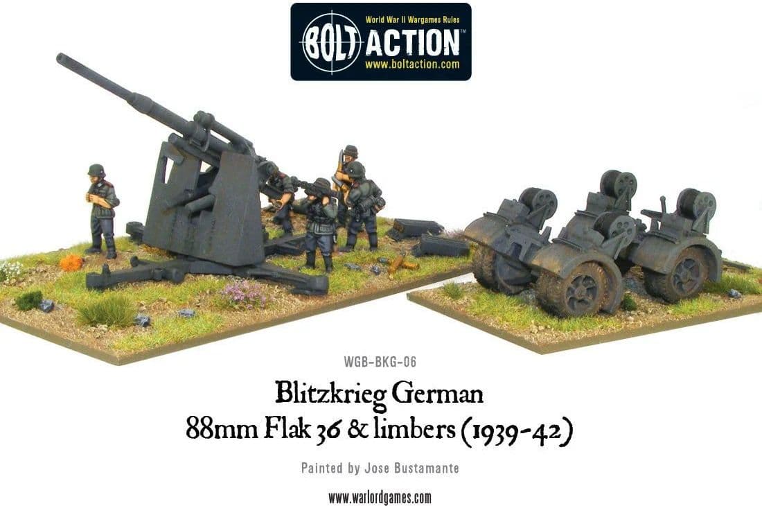 Blitzkrieg German 88mm Flak 36 & limbers (1939-42)