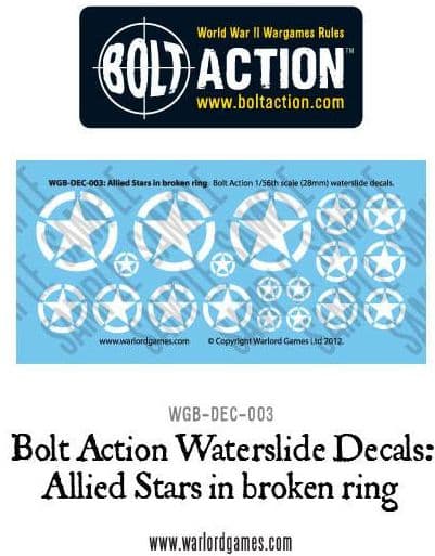 Bolt Action Allied Stars in broken ring decal sheet