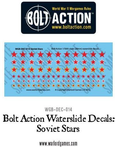 Bolt Action Soviet Stars decal sheet
