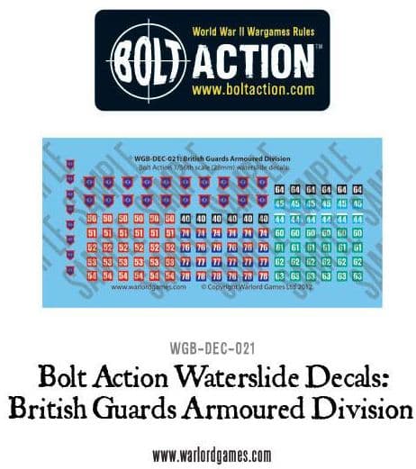 British Guards Armoured Division decal sheet - Image 1