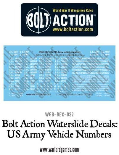 Bolt Action US vehicle numbers decals
