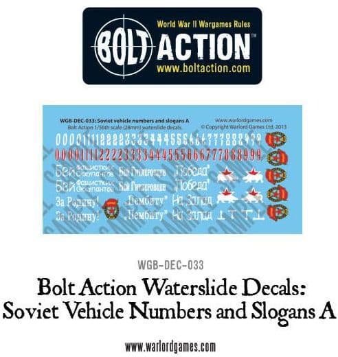 Soviet slogans and numbers A decals