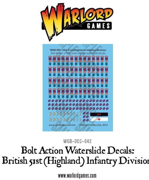 British 51st (Highland) Infantry Division decal sheet - Image 1