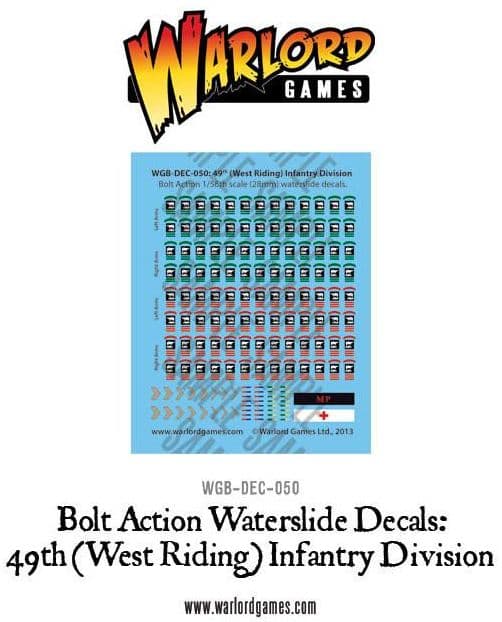 British 49th (West Riding) Infantry Division decal sheet
